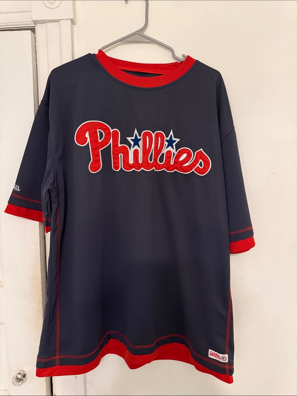 Philadelphia Phillies Adult Navy & Red Tee